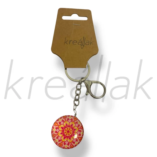 Pink mandala kulcstartó