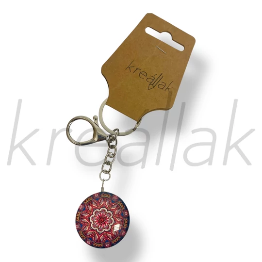 Lila mandala kulcstartó