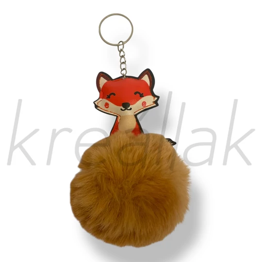 Világosbarna rókás kulcstartó