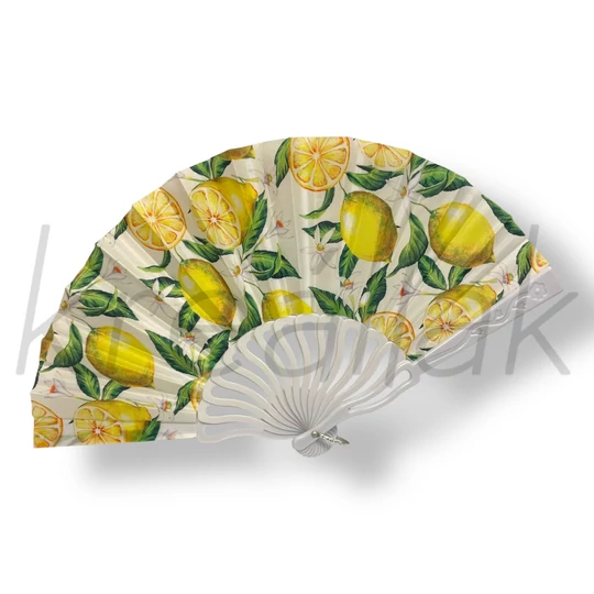 Fehér virág-citrom legyező