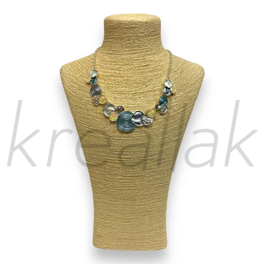 Nyaklánc - Körkörös kagylós nyaklánc kék