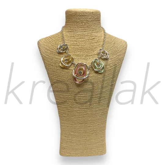 Nyaklánc - Körvonalas tégla mintás nyaklánc színes