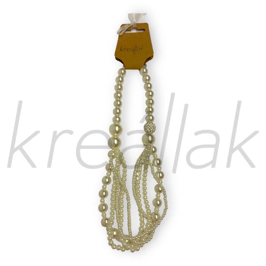 Nyaklánc - Fehér gyöngyös nyaklánc