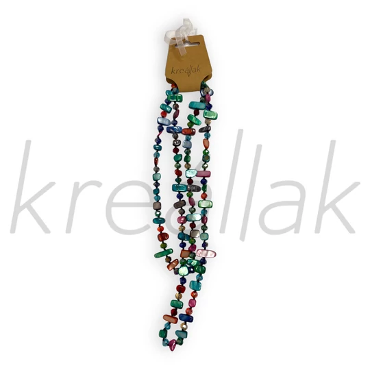 Nyaklánc - Gyöngyös,kaglyós színes nyaklánc