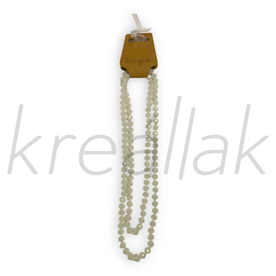 Nyaklánc - Törtfehér csiszolt gyöngysor nyaklánc