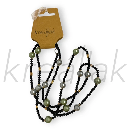 Nyaklánc - Fekete gyöngyös nyaklánc