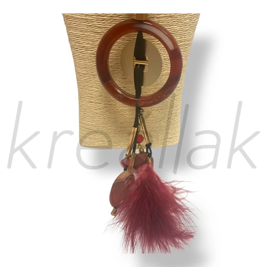 Bordó tollas nyaklánc