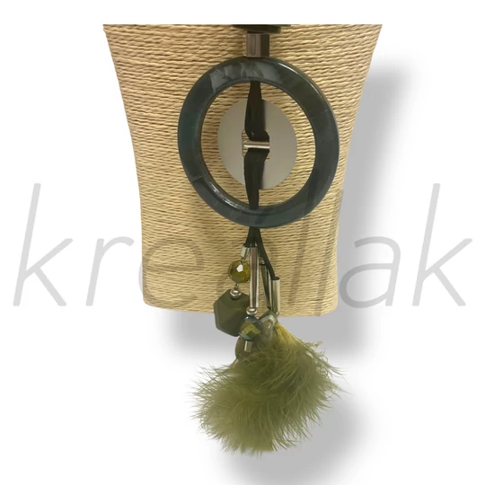 Zöld tollas nyaklánc