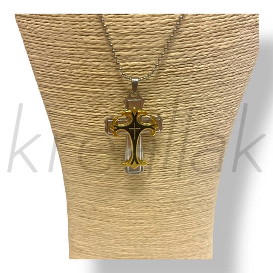 Arany fekete kereszt nyaklánc