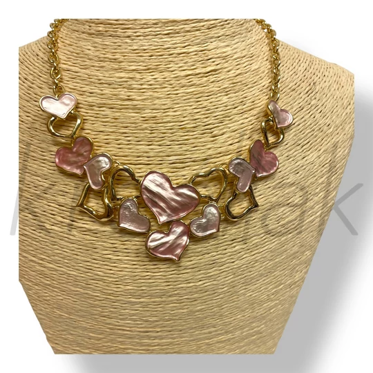 Rózsaszín szív nyaklánc