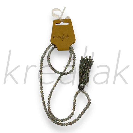 Nyaklánc - Szürke szivárványos gyöngy nyaklánc