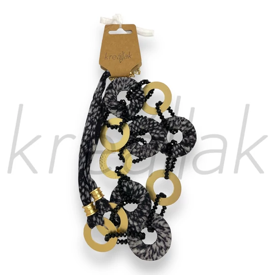 Nyaklánc - Kígyómintás körlapos hosszú nyaklánc