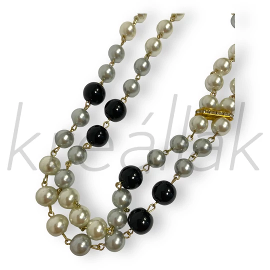 Hosszú nagy gyöngyös nyaklánc