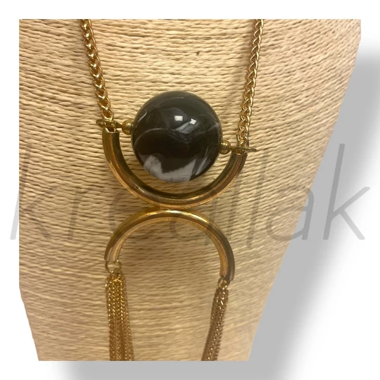 Márványos szürke golyó nyaklánc