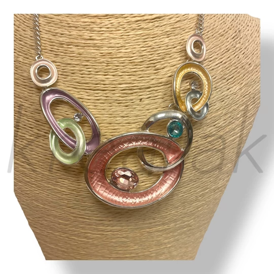 Színes körös,köves nyaklánc