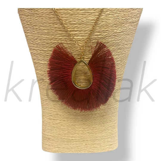 Bordó bojtos nyaklánc 