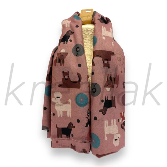 Sálak és Kendők - Kiskutyás sál rózsaszín