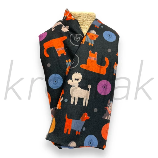 Sálak és Kendők - Kiskutyás sál fekete