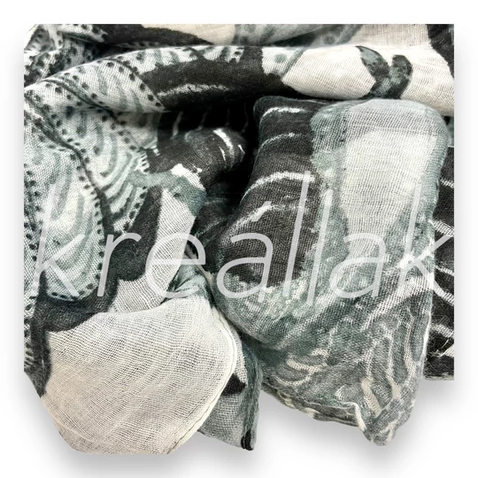 Mintás sál fekete-fehér