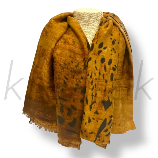 Rozsda ocelot mintás sál