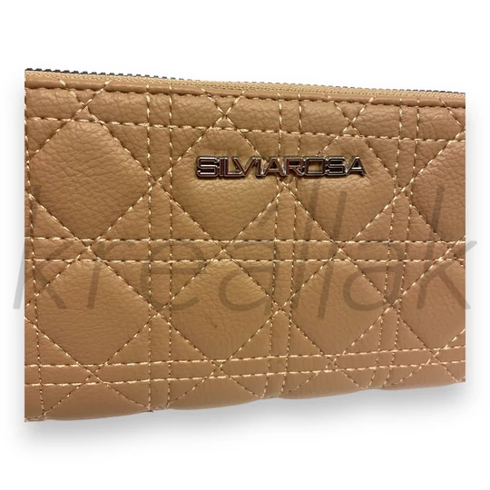 Beige varrott pénztárca