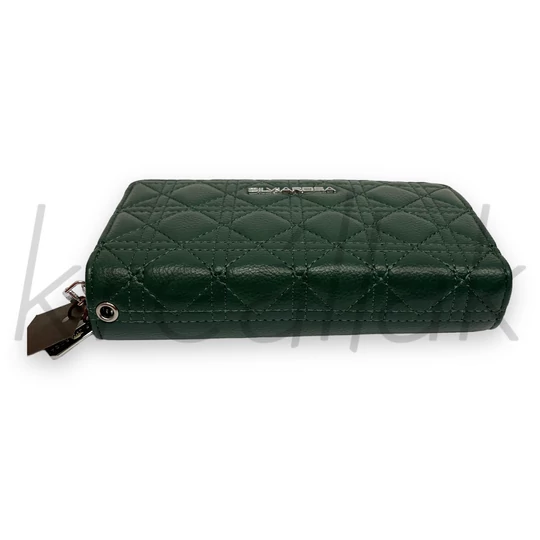 Zöld varrott pénztárca