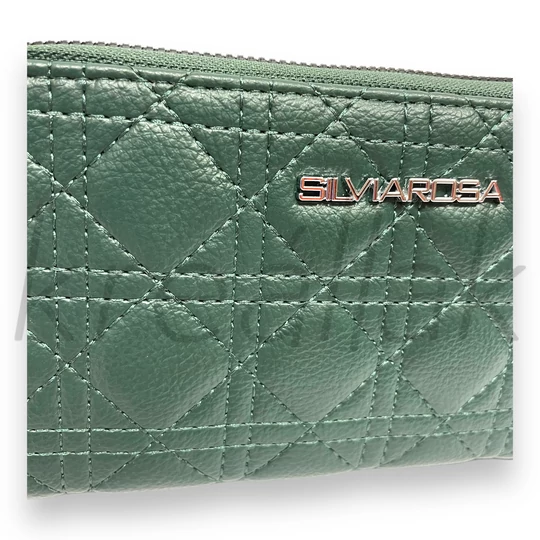 Zöld varrott pénztárca