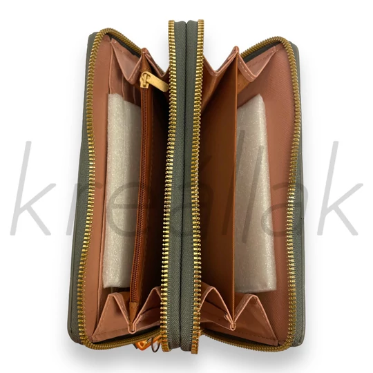 Szürke steppelt pénztárca