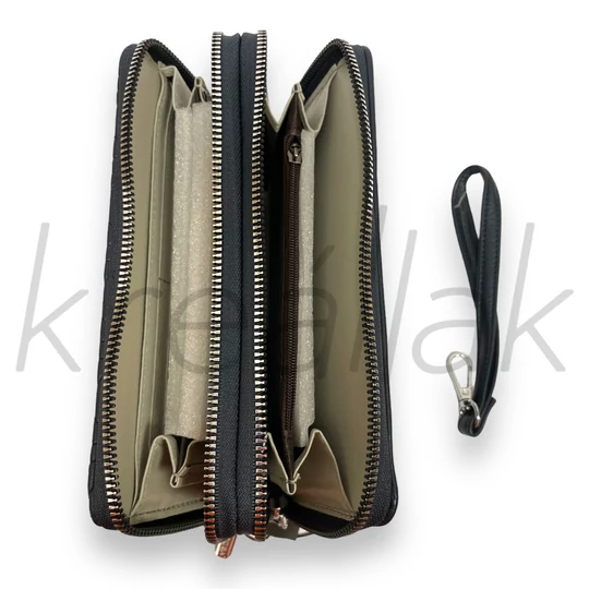 Sötétkék steppelt pénztárca