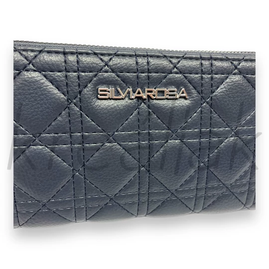 Sötétkék steppelt pénztárca