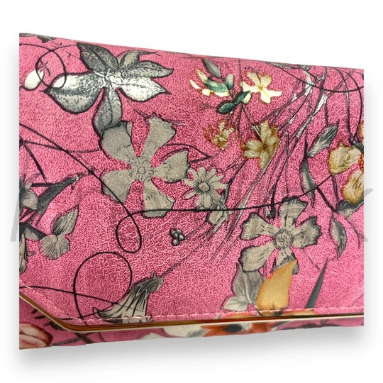 Pink virágmintás pénztárca