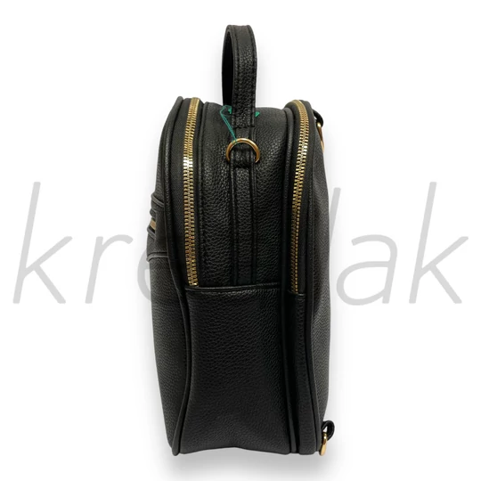 Fekete kicsi hátitáska bojttal