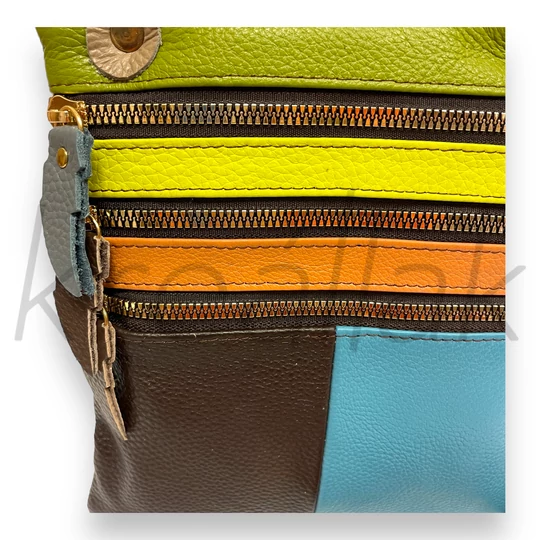 Színes bőr válltáska