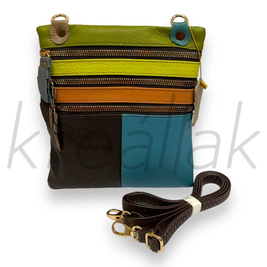 Színes bőr válltáska