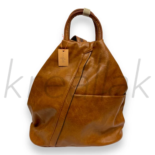 Hátitáska - Barna kereszt zipzáras táska