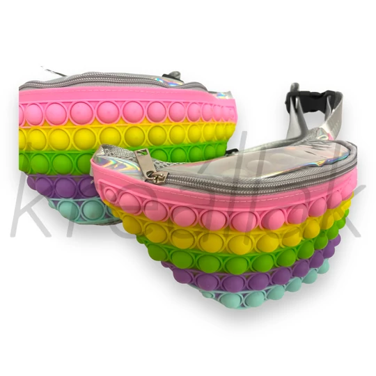 Ezüst szilikonos övtáska