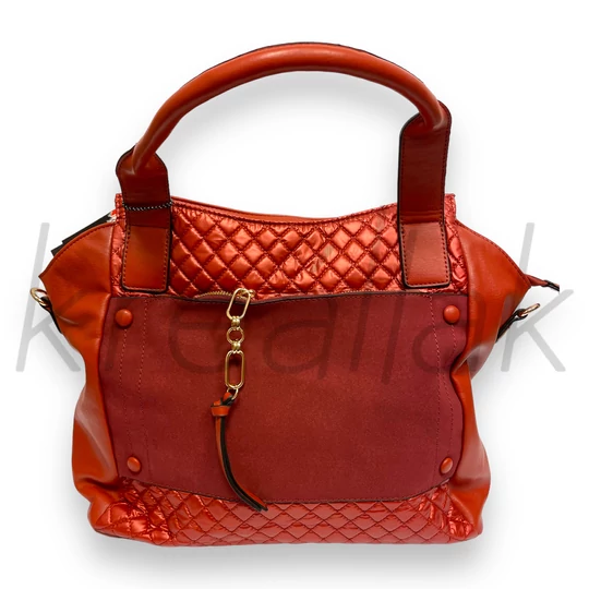 Válltáska - Bordó steppelt velúros táska