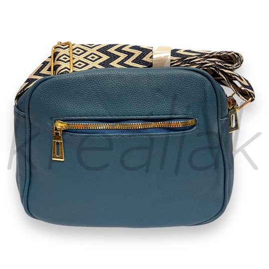 Farmerkék kocka mintás táska