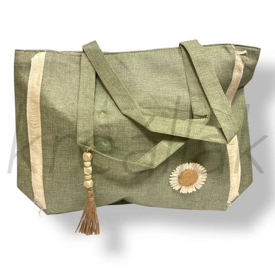 Zöld virág strandtáska