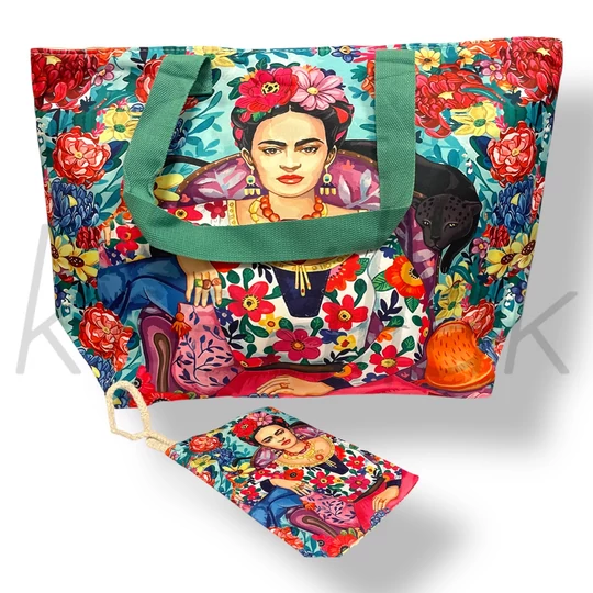 Frida Khalo színes strandtáska