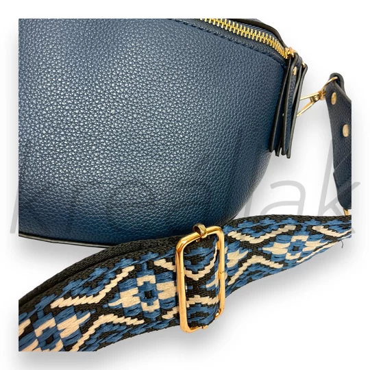 Kék mintás pántos válltáska