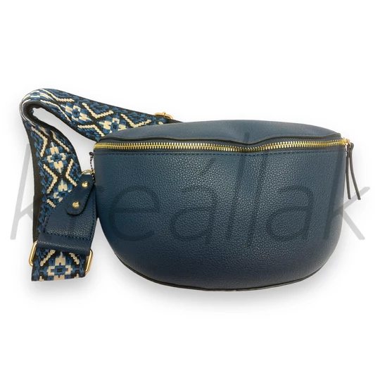 Kék mintás pántos válltáska