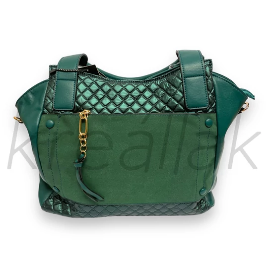 Válltáska - Zöld steppelt nagy táska