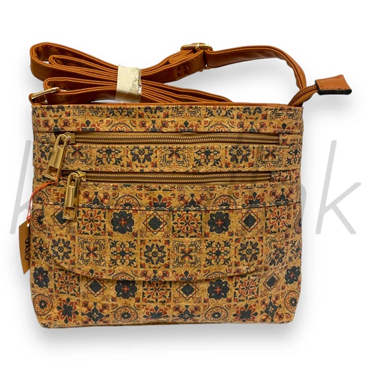 Válltáska - Parafa textil mintás válltáska