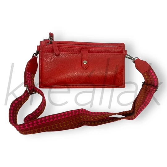 Válltáska - Bordó,mintás pántos kis válltáska