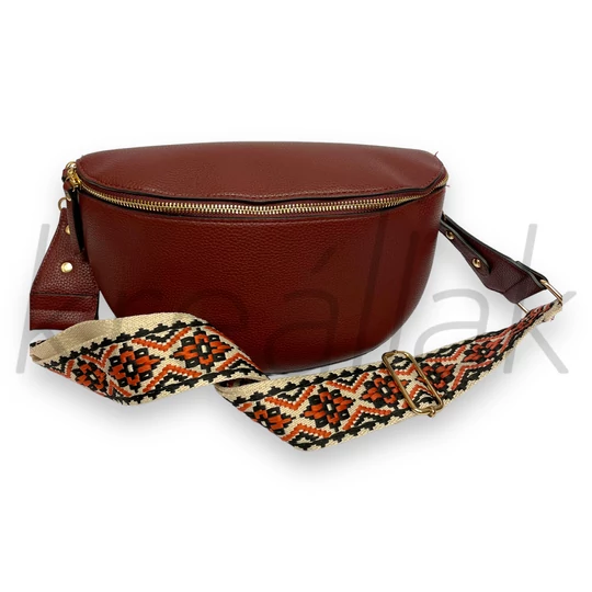 Válltáska - Bordó mintás pántos válltáska