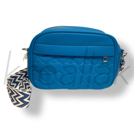 Türkizkék szives válltáska