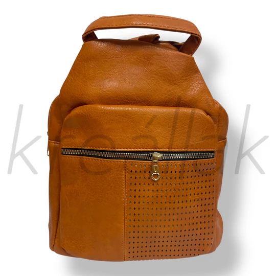 Barna rács mintás hátitáska