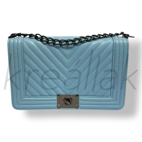 Ceruza kék steppelt oldaltáska