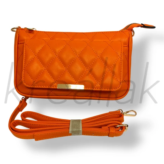 Narancssárga steppelt válltáska